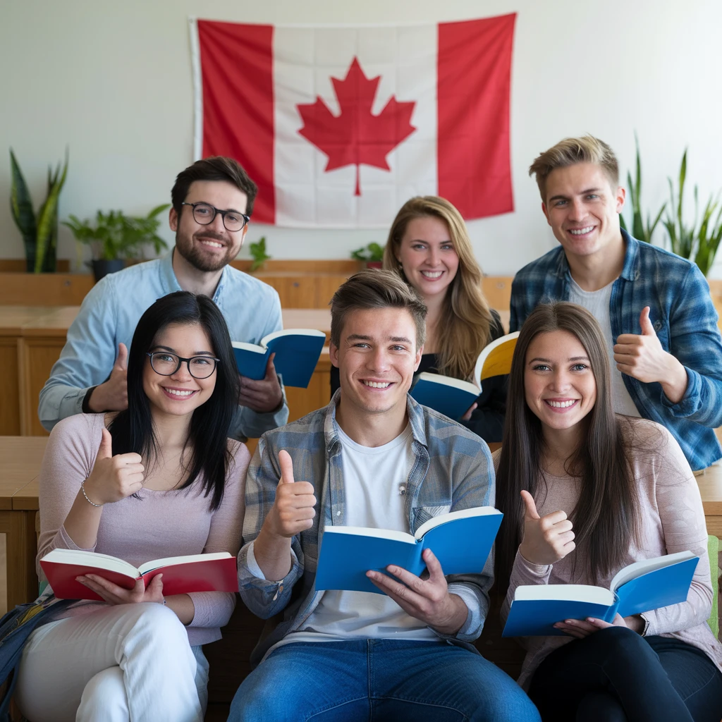 Student with study permit documents
